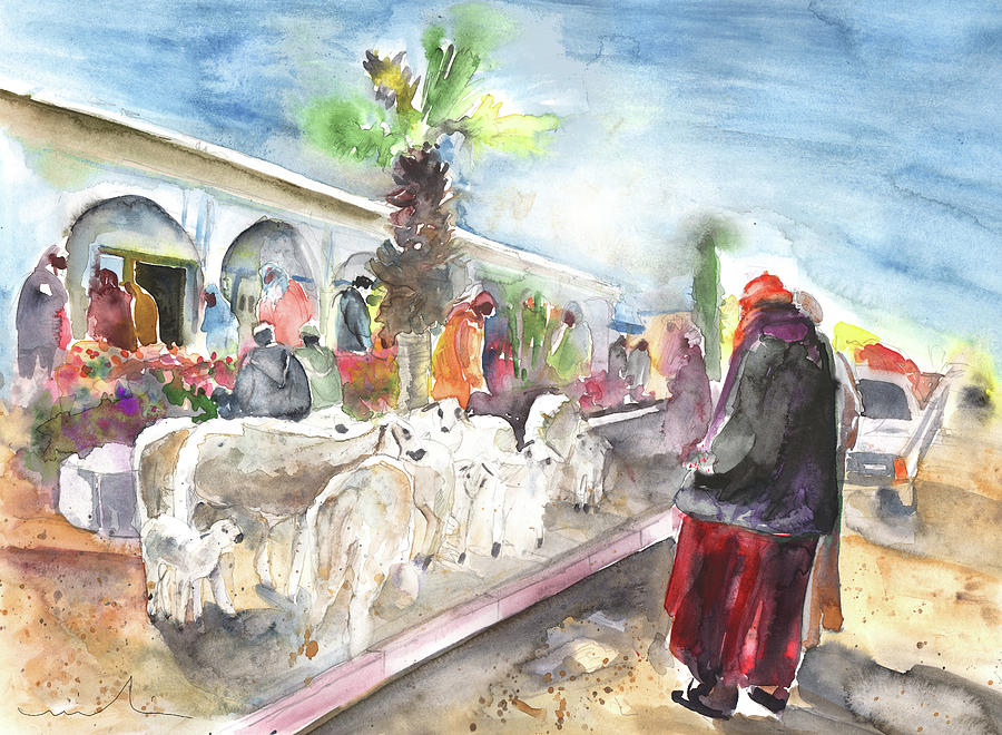 Morrocan Market 07 Painting by Miki De Goodaboom
