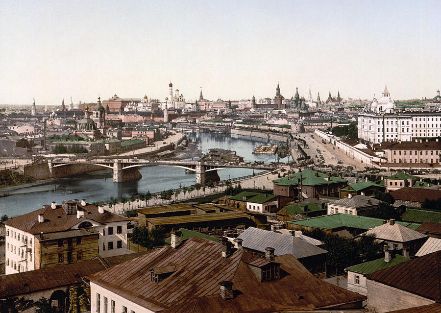 Moscow Russia on the Moskva River - ca 1900 Photograph by International  Images