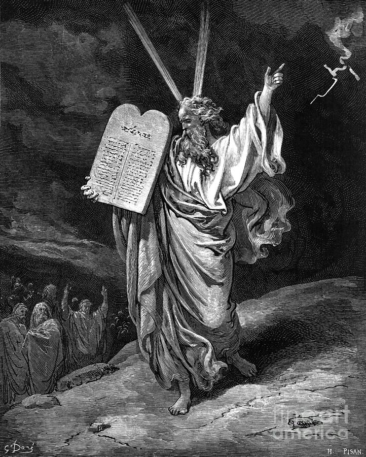Moses Descending Mt. Sinai Drawing by Gustave Dore Fine Art America