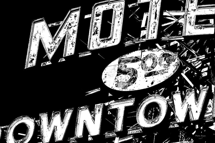 Motel Sign Black And White Photograph by Phyllis Denton - Pixels