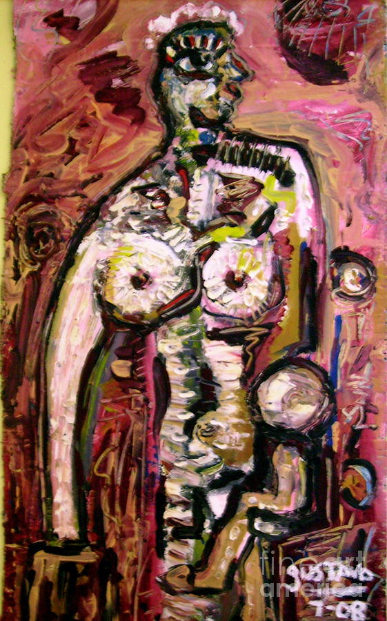 Mother and Child 7-2008 Painting by Gustavo Ramirez