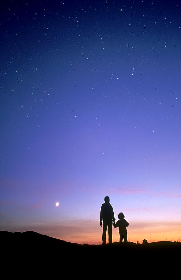 Mother And Child Stargazing, British Photograph by David Nunuk