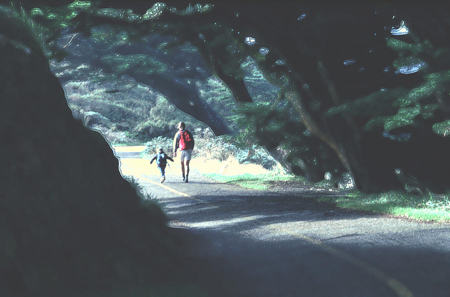 Mother and Child walking through Point Reyes Park Photograph by Tom Wurl