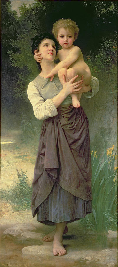 Mother and Child Painting by William Adolphe Bouguereau