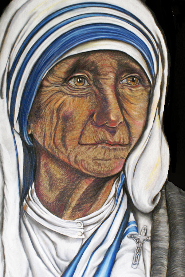 Mother Theresa Drawing - Mother of Charity by Elsa Zarduz