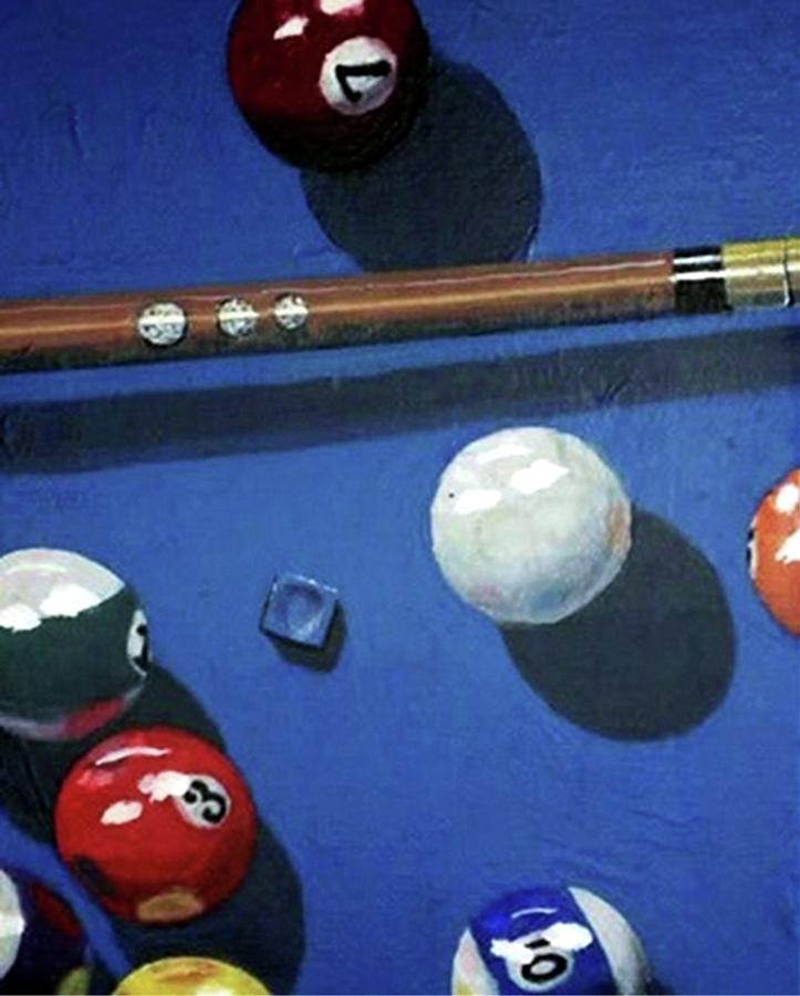 Pool Balls Painting - Mother of Pearl by Dee Presser