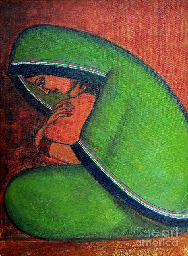 Mother- the protector forever Painting by Asha Sudhaker Shenoy