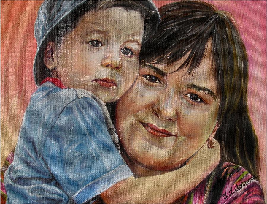 Mother Painting - Mothers Happiness by Yulia Litvinova
