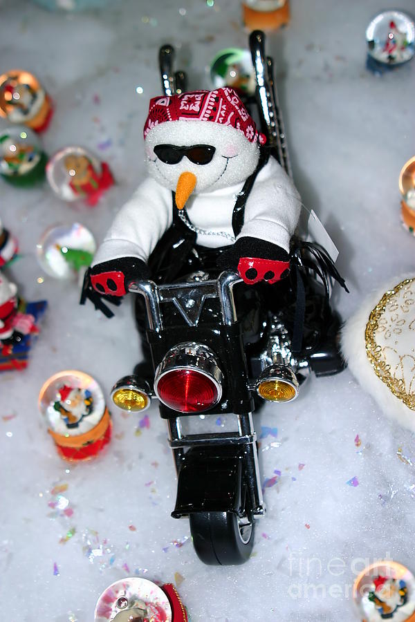 Motorcycle Snowman Photograph by Henrik Lehnerer