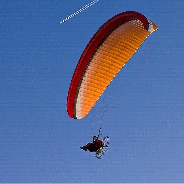 Paraglider Photograph - Motorized Paraglider #paraglider by Pier Paolo Cristaldi
