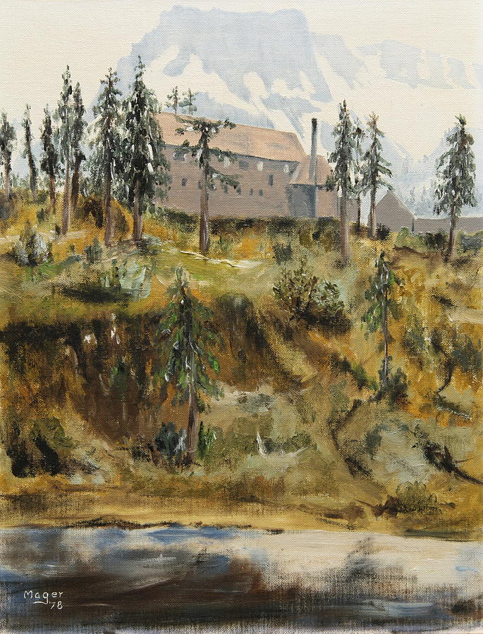 Mount Baker Lodge Painting by Alan Mager