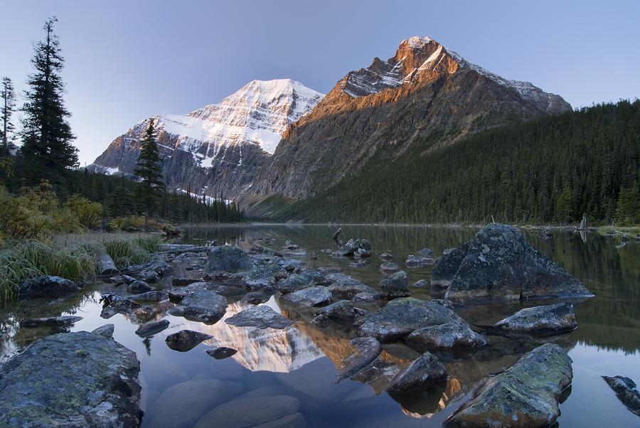 Jasper National Park Photograph - Mount Edith Cavell, Cavell Lake, Jasper by Philippe Widling