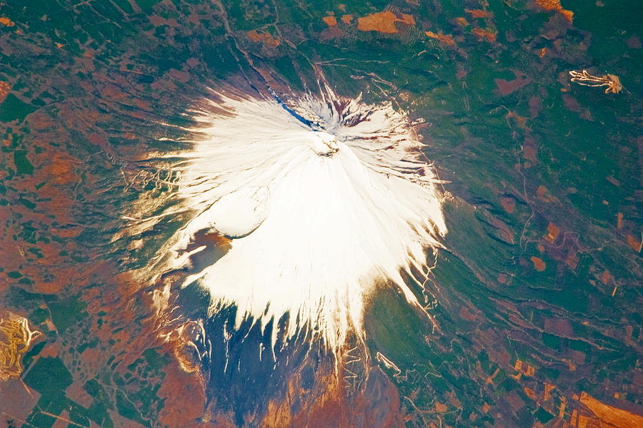 Nature Photograph - Mount Fuji from Space by Padre Art