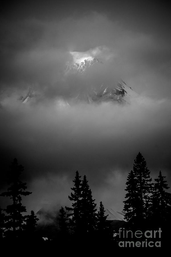Mount Hood In Clouds Photograph