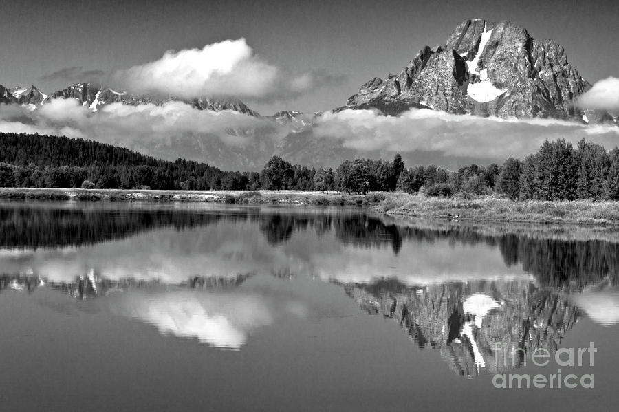 Mount Moran reflected on the Snake River Photograph by Rodney Cammauf