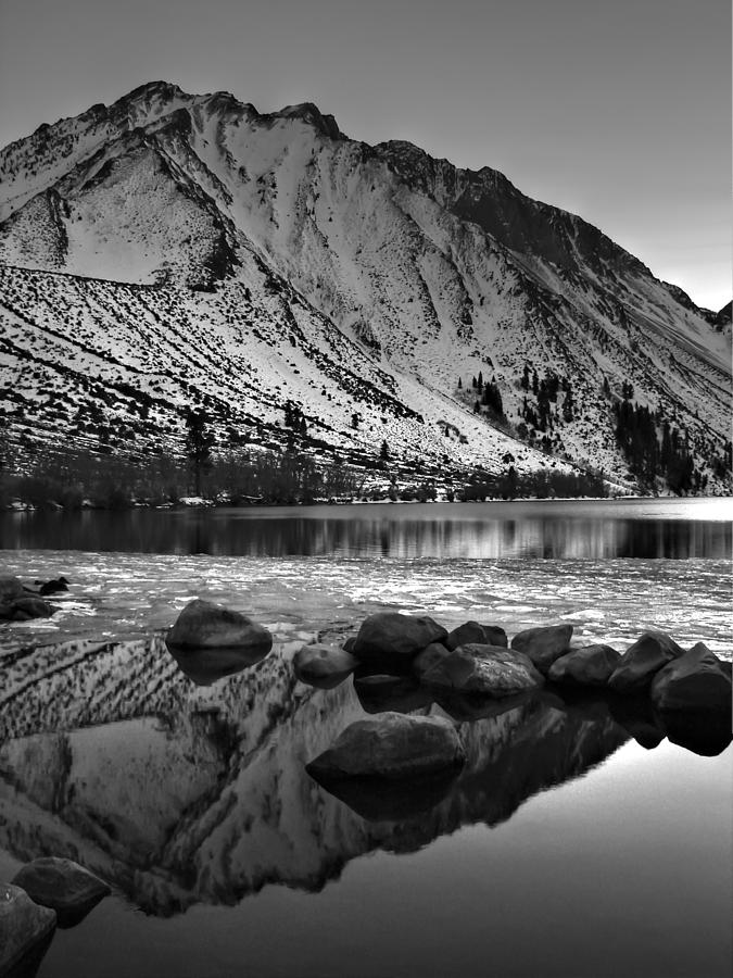 Mount Morrison and Convict Lake Monochrome Photograph by Scott McGuire