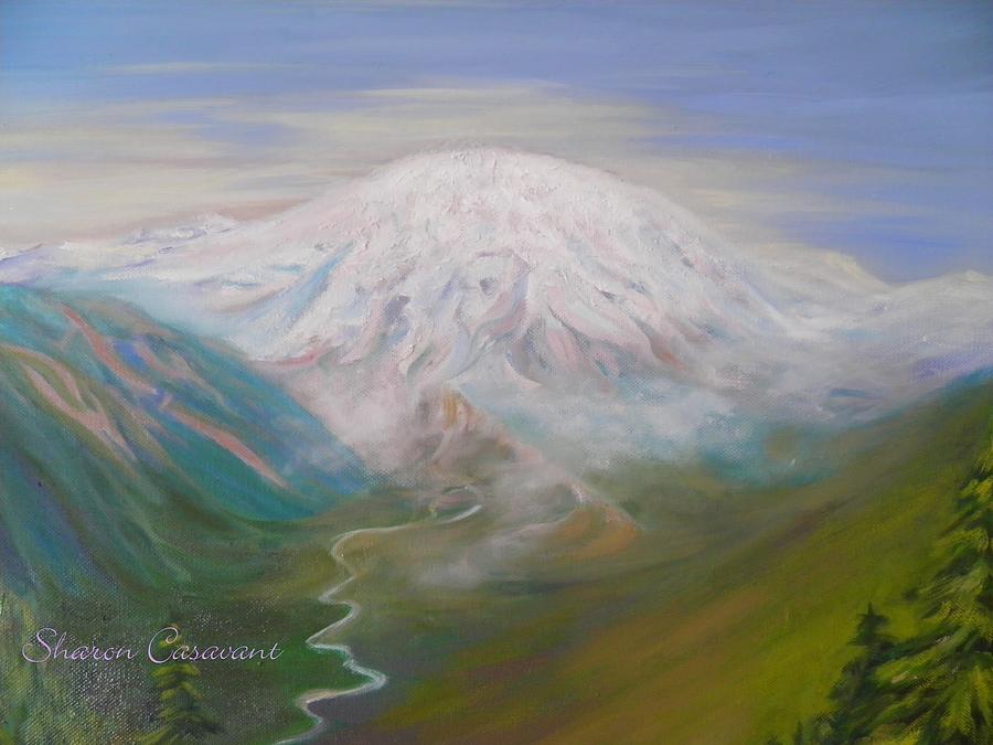 Mount Rainier  Painting by Sharon Casavant
