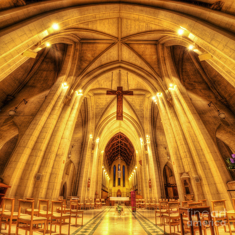 Architecture Photograph - Mount St Bernard Abbey - The Altar by Yhun Suarez
