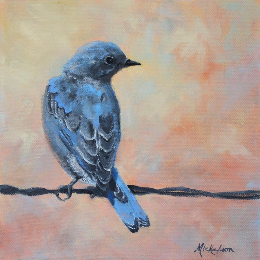 Mountain Bluebird Painting by Debra Mickelson - Fine Art America