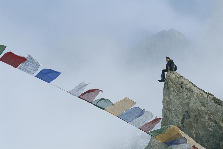 Mountain Climber Alex Lowe Sits Photograph by Gordon Wiltsie