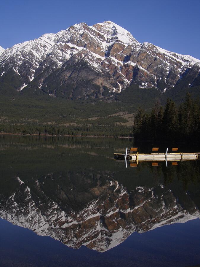 Banff National Park Photograph - Pyramid Lake Dockside Reflections - Jasper National Park, Alberta, Canada by Ian McAdie