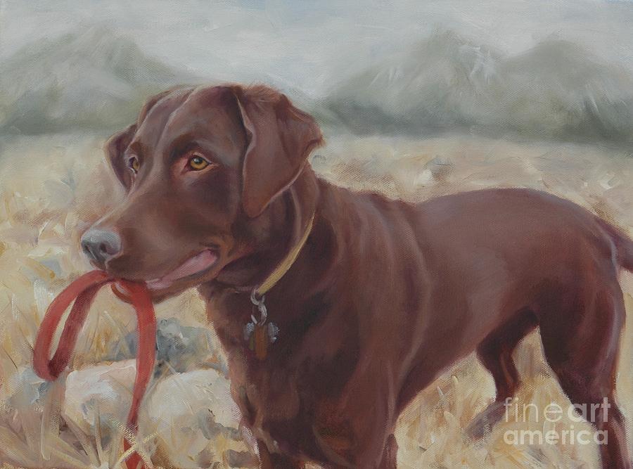 Mountain Painting - Mountain Lab by Pet Whimsy  Portraits