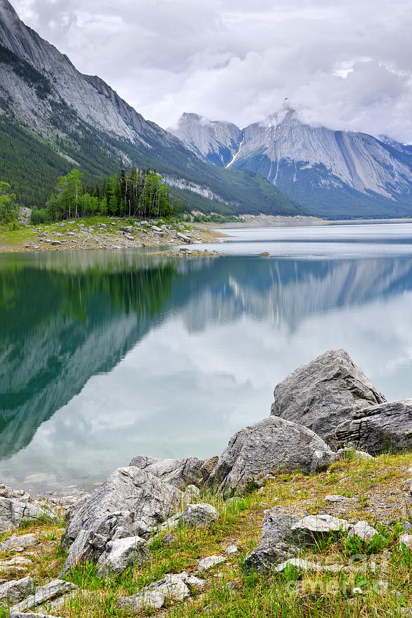 Mountain lake in Canadian Rockies Photograph by Elena Elisseeva