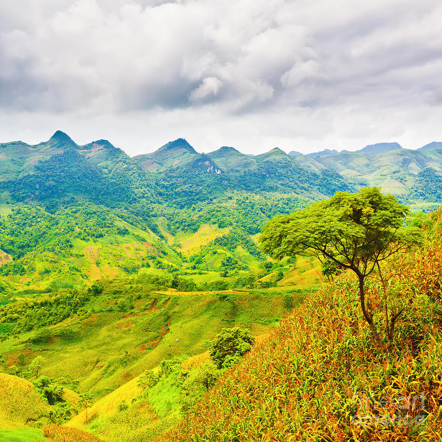 Nature Photograph - Mountain landscape by MotHaiBaPhoto Prints