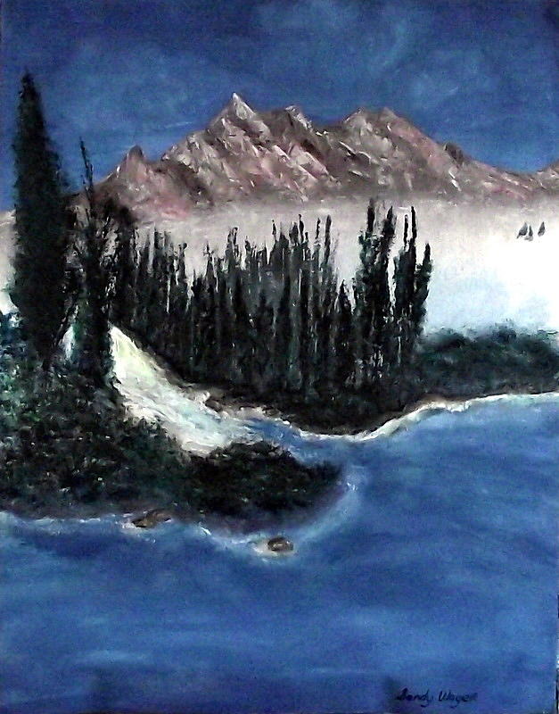 Mountain Mist Painting by Sandy Wager