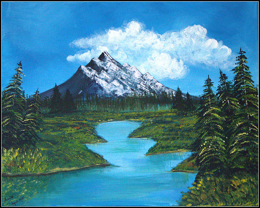 Mountain Peak Painting by Ankita Ghosh