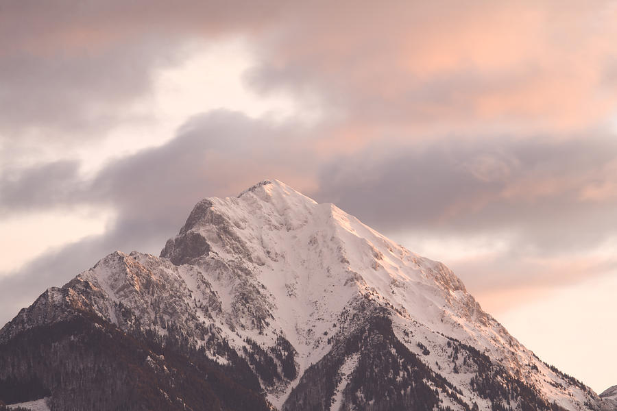 Mountain peak at sunrise Photograph by Ian Middleton