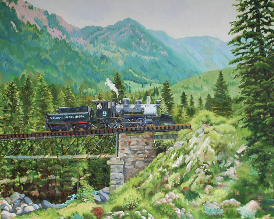 Mountain Railroad Painting by Sylvia Miller