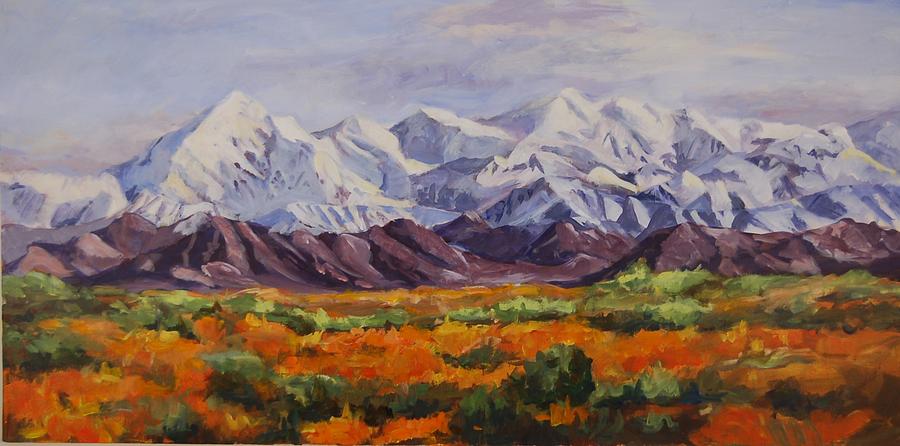 Mountain Range Painting by Ingrid Dohm