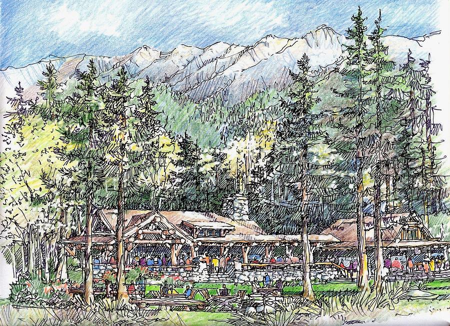 Mountain Resort 3 Drawing by Andrew Drozdowicz