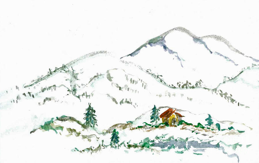 Mountain Retreat Painting by Ellen Miffitt