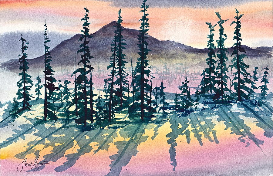 Mountain Sunrise Painting by Frank SantAgata