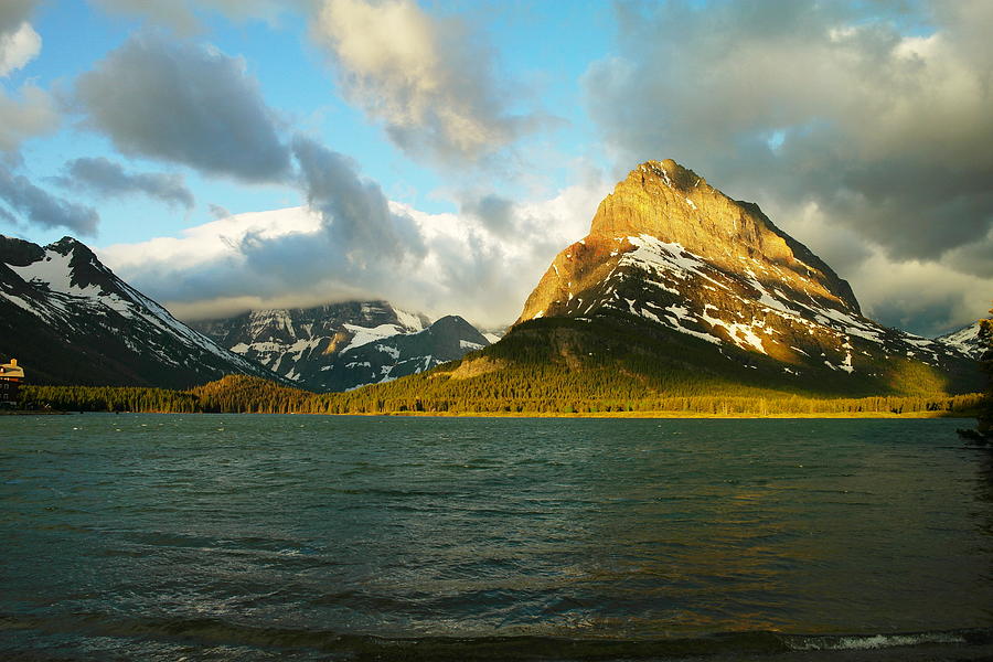 Glacier National Park Photograph - Mountains At Many Glacier by Jeff Swan