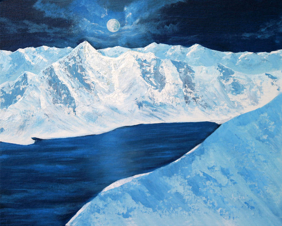 Mountains in the Moon Painting by Nayaswami Jyotish