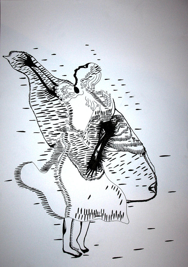 Moutia dance - Seychelles Drawing by Gloria Ssali