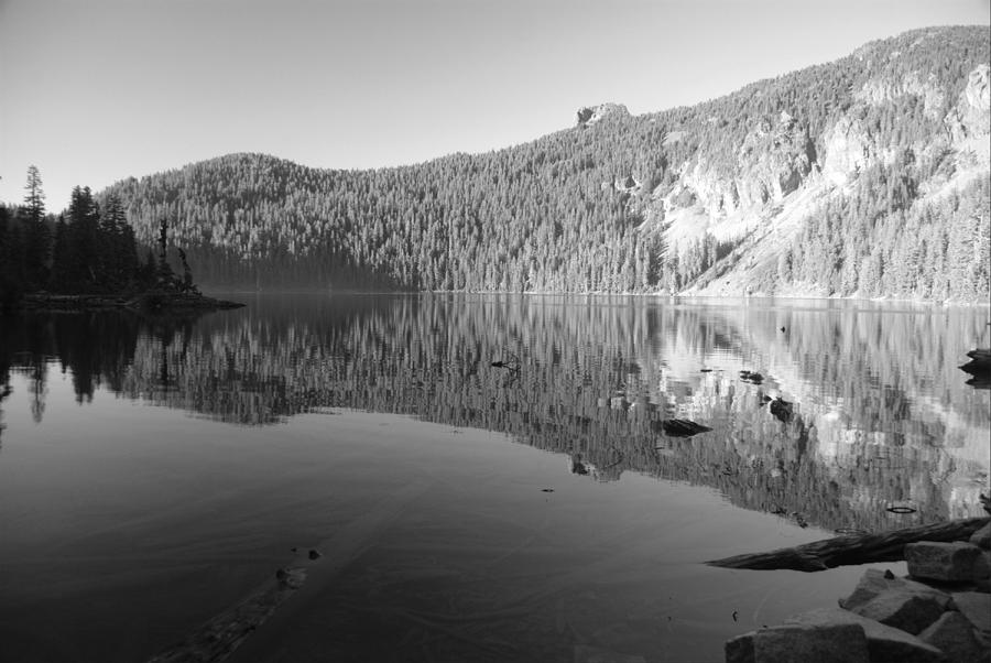 Mowich Lake Mono Print Photograph by Michael Merry