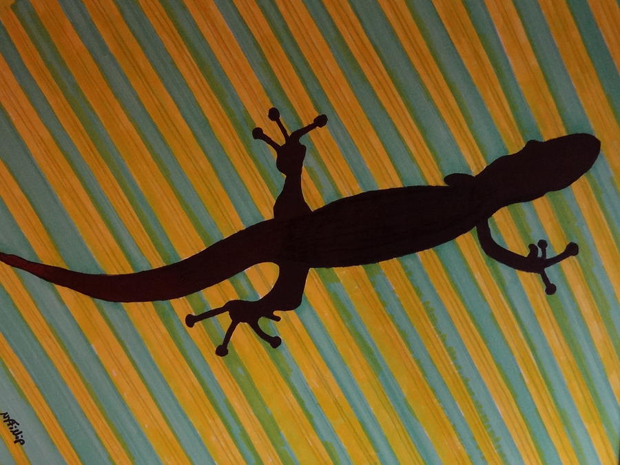 Gecko Painting - Mr. Gecko by Nancy Fillip