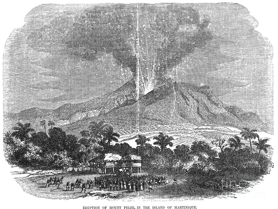 Mt. Pelee Eruption, 1855 Photograph by Granger