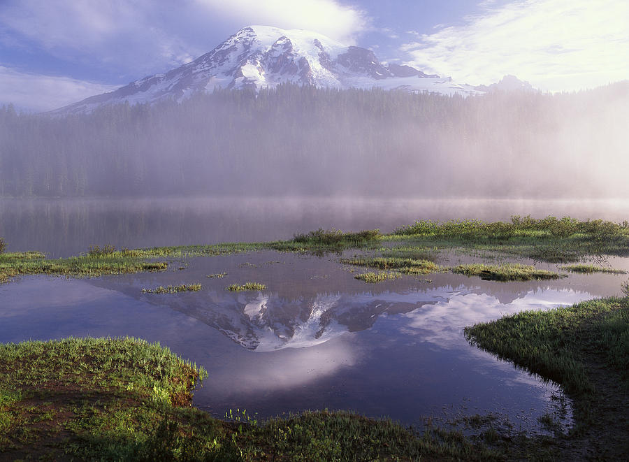 Mt Rainier An Active Volcano Encased Photograph by Tim Fitzharris