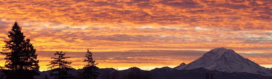 Mt Rainier December Sunrise Photograph by Shirley Heyn