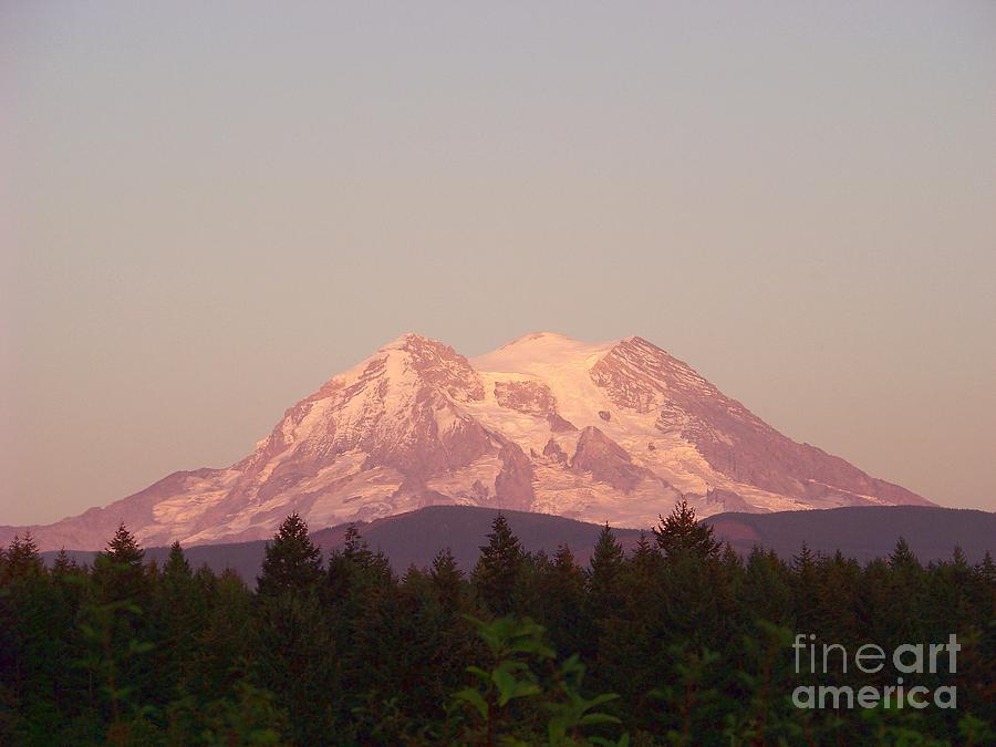 Mt Rainier Red Glow Photograph by Charles Robinson