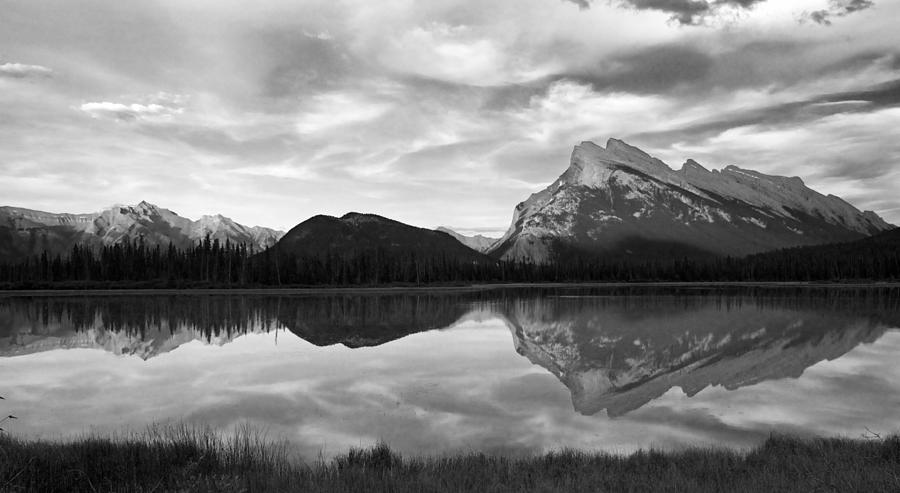 Mt. Rundel Reflection Black And White Photograph by Andrew Serff