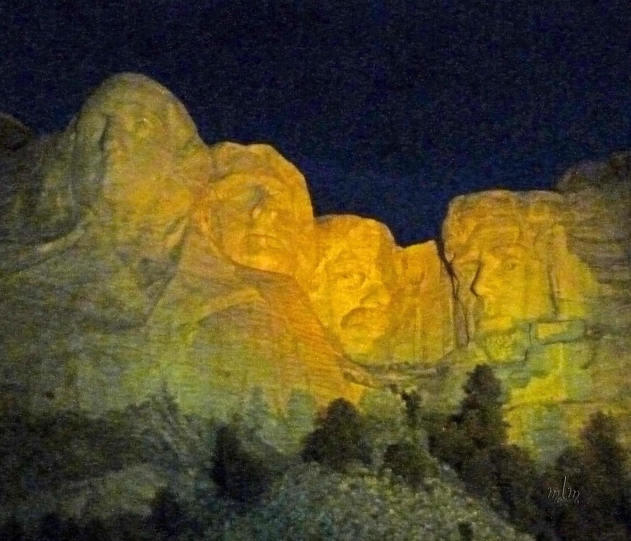 Mt. Rushmore at Night Photograph by Marie Morrisroe