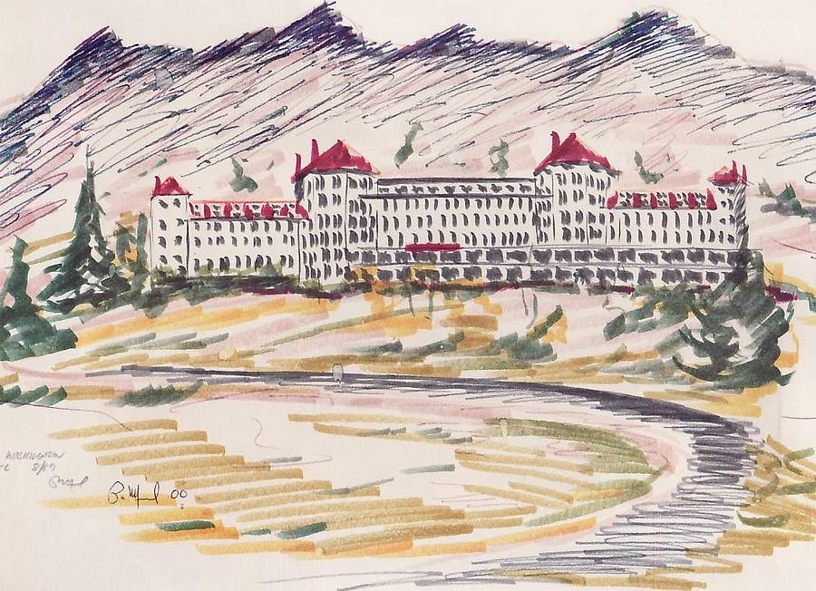 Mt Washington Hotel Drawing by Paul Meinerth