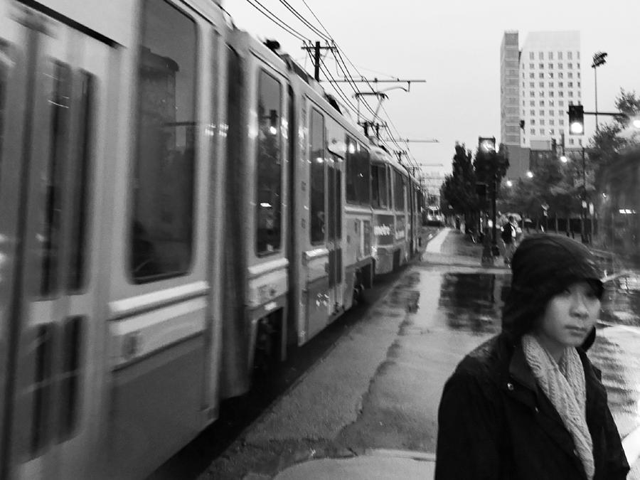 Boston Photograph - MTBA Commuter by Julie Niemela