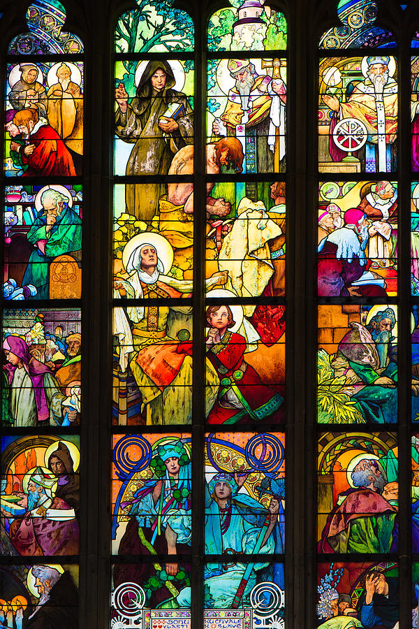 Mucha window Saint Vitus Cathedral Prague Photograph by Matthias Hauser